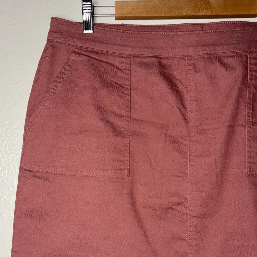 Prana Kara skirt Women's Size 14 Lacquered Rose Pink Stretch Denim A-Line